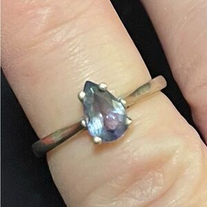 Sterling Silver Teardrop Tanzanite Ring